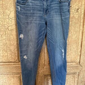 Distressed Blue Jeans